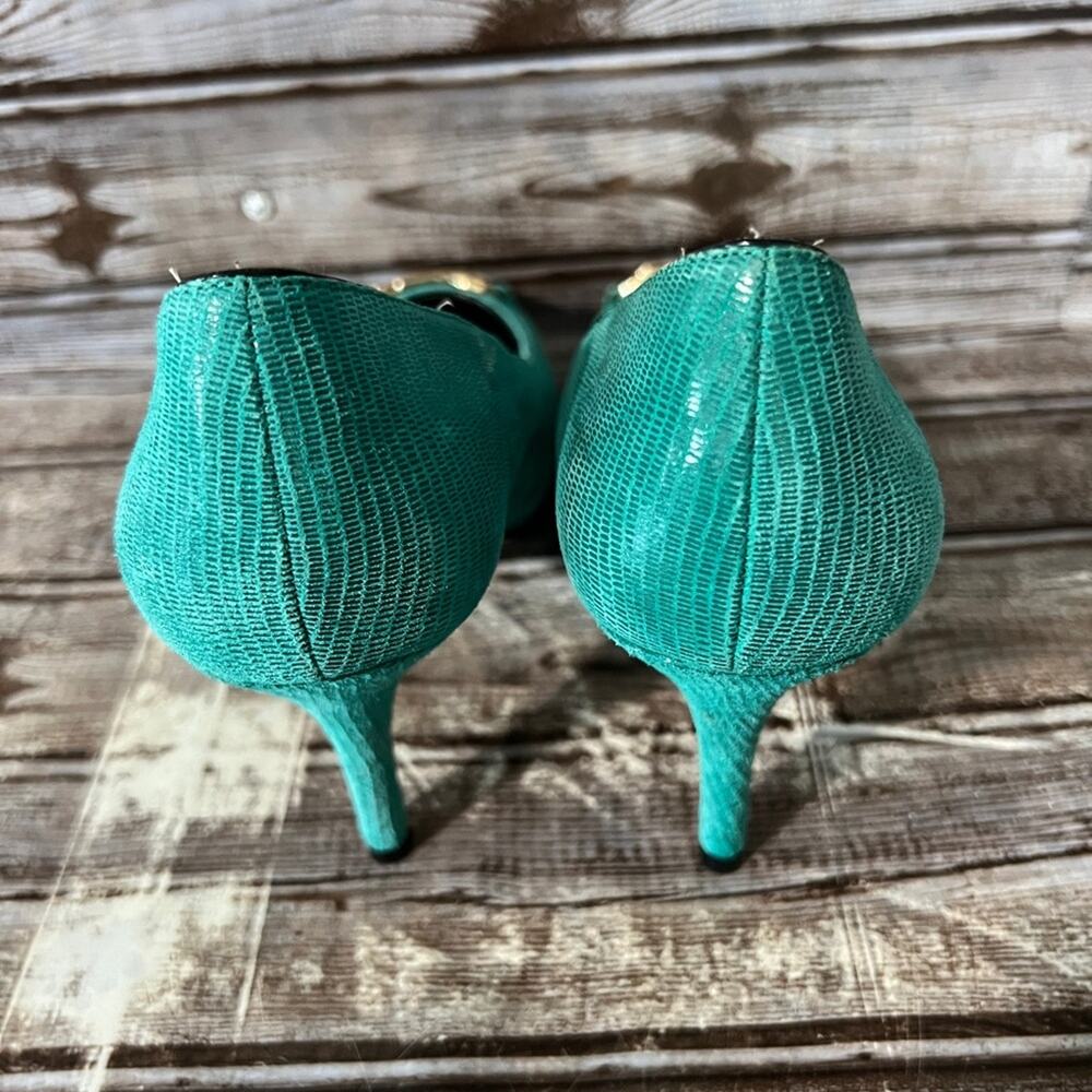 White House Black Market Turquoise Teal Heels Size 8M - Picture 4 of 9